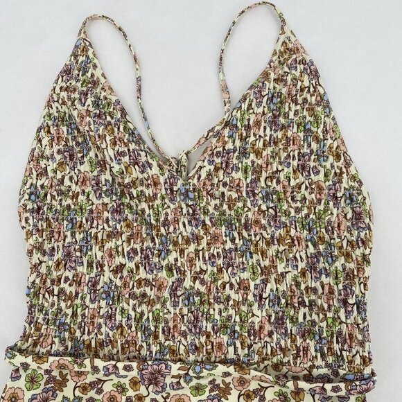Scotch & Soda Tropical Size Small Smocked Floral One Piece Swimuit Strappy Ditsy - Picture 6 of 14